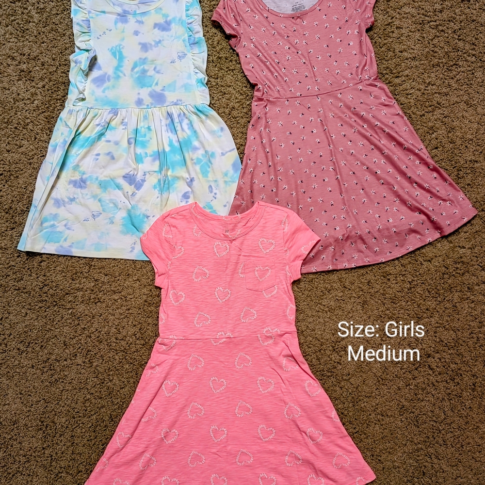 Girls' Pink, Tie Die, & Heart Dresses